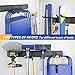 UUP 32 Inches Garage Storage, Garage Organization, Wall Mount Garden Tool Organizer, Max 300lbs Adjustable Metal Hooks, Yard Shed Hanging Rack, Heavy Duty Shelving for Rake Broom Mop Snowboard