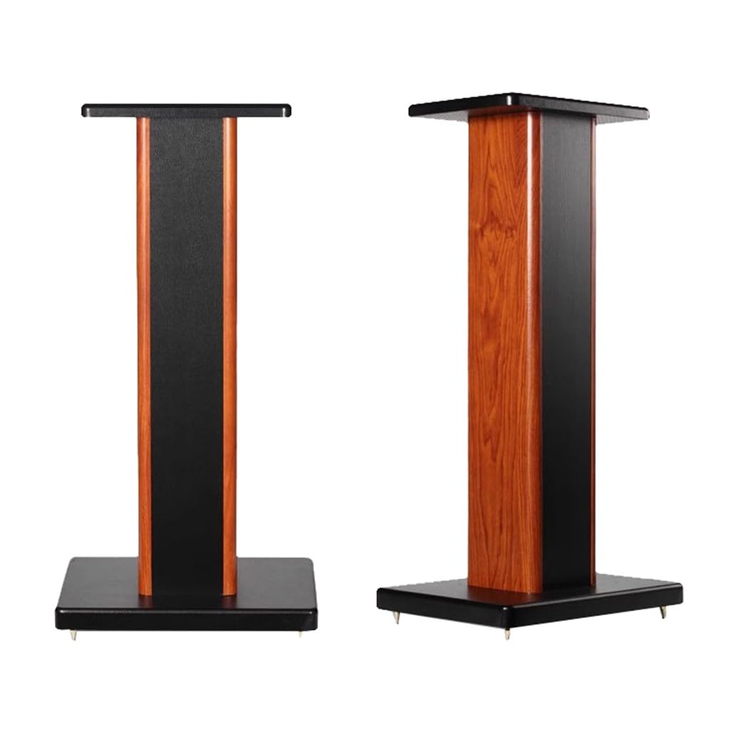 Soportes para altavoces de estantería estables y rellenables de arena de color negro