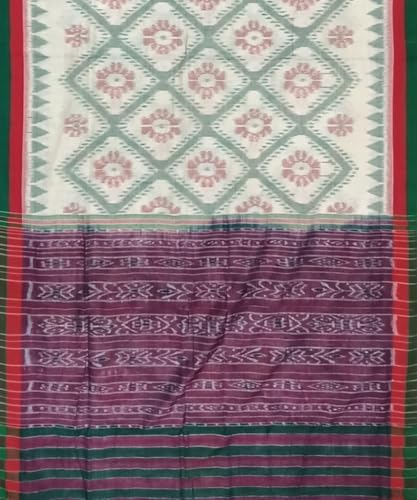 Image of Nuapatna Cotton Saree of Odisha Ikkat Orissa Traditional Handloom Sari | Bomkai | Pata | Nuapatana | sambalpuri saree | khandua patta sare | without Blouse S8