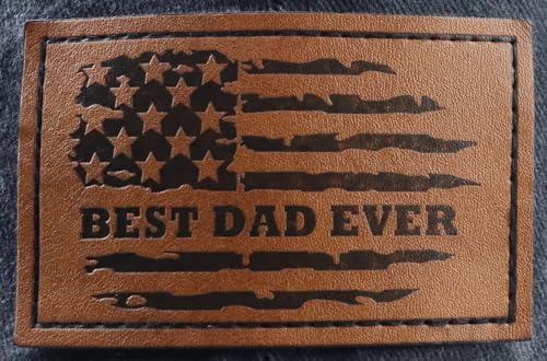 Image of Best Dad Ever Hat for Men, Adjustable Cotton American Flag Leather Patch Baseball Cap for Dad Papa