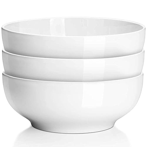 DELLING 60 Oz Large Serving Bowls Set, 8" White Soup