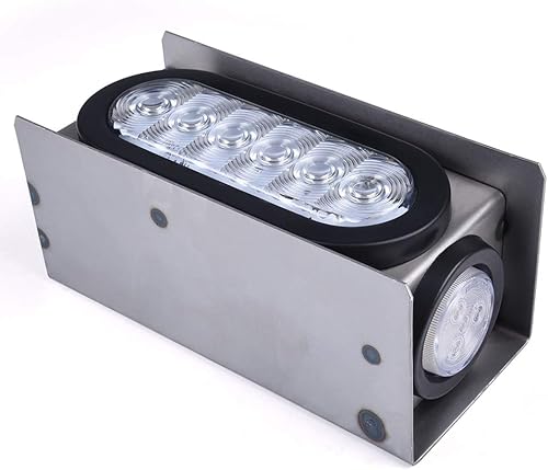 Miniatura 8 de CNNELL Conjunto de luces traseras compatible con caja de carcasa de acero LED con luz trasera ovalada de 6 pulgadas y luz de marcador de 2 pulgadas
