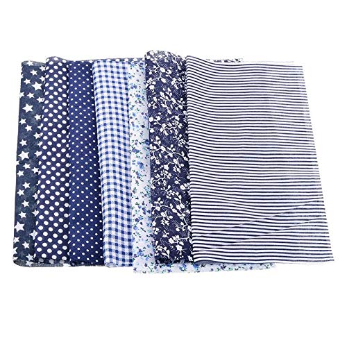 Urijk 6/7/8PCs 25x25cm Printed Floral Fabrics for Patchwork Needlework Sewing Material Cotton Cloth Scrapbooking Dolls DIY