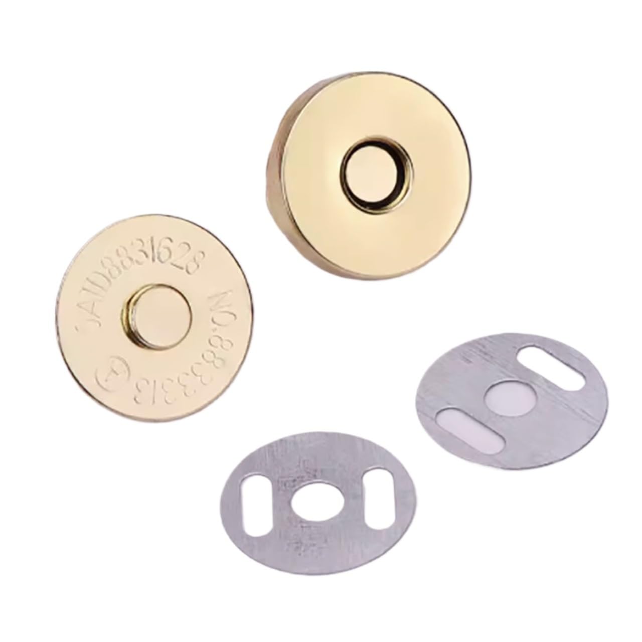 Magnetic Press Studs 10Sets Magnetic Buttons for Bags and Wallets Automatic Adsorption Clasp Snaps 14mm 18mm Sewing Leather Craft(Light Gold,14mm 0.55in)