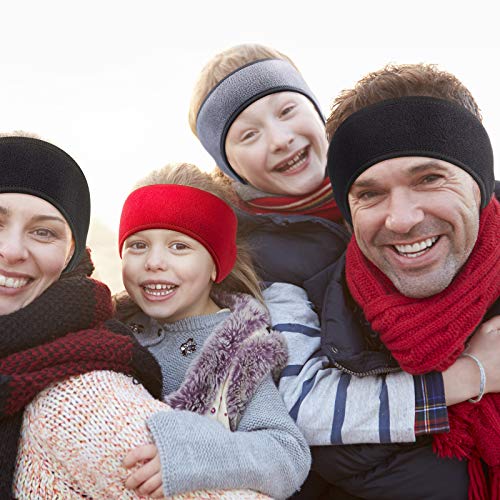 Syhood 4 Pieces Kids Fleece Headband Winter Ear Warmer Ear Muff Headbands for Child Outside Sporting Running(Classic Color)