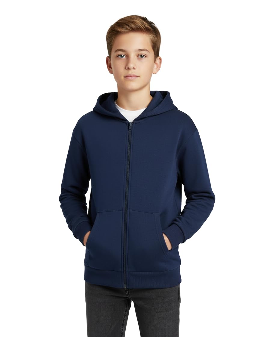 Alan Jones Clothing Cotton Blend Boy's Oversized Solid Hooded Sweatshirt-image-45
