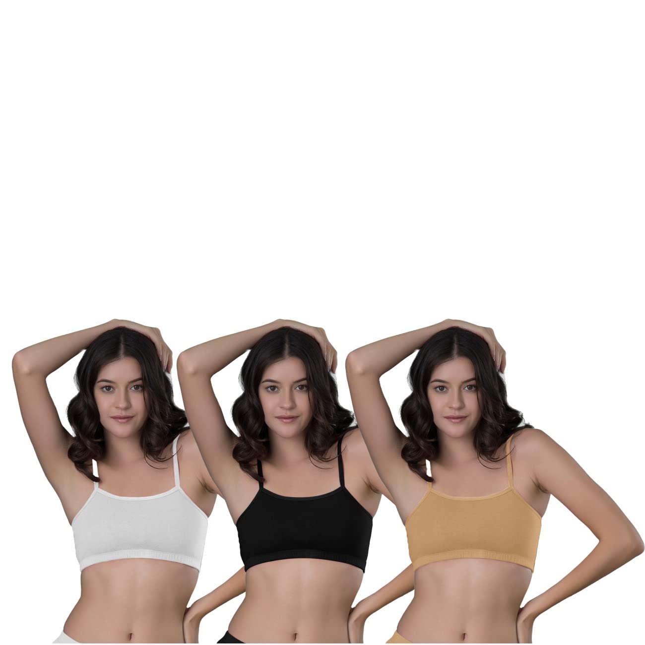 intimacy lingerie Women's Cotton Brassiere | Non-Padded | Non-Wired | Medium Coverage | Slipon Sports Bra Brassiere, with Inner Bottom Elastic and Thin Straps-picture-33