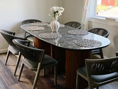 Image of PURPLE LEAF Outdoor Dining Chair 2 Pieces All-Weather Wicker Grey