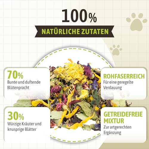 Mr. Crumble Sonnentraum getrocknete Blüten-Kräuter-Mischung getreidefrei für Kaninchen Meerschweinchen und andere Nager 1 kg