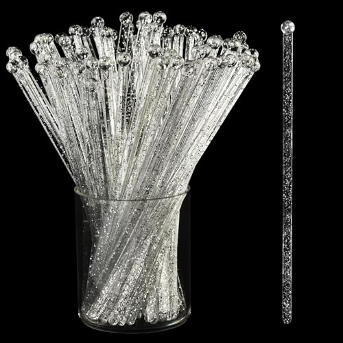 Silver Glitter Cocktail Stirrers
