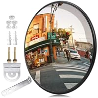 Verkehrsspiegel, 30cm Konvexspiegel für Garage und Einfahrt, Verstellbarer Weitwinkel Verkehrsspiegel für Verkehr, Einfahrten, Lager, Hof, Geschäfte (Unterstützt Innen- und Außenbereich)