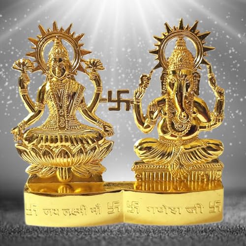 Estatua de Laxmi Ganesha de 4 pulgadas miniatura 6