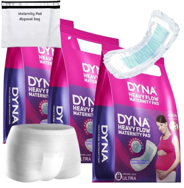 LUREME (12+3 Pack) Dyna 12 New Mom Maternity Sanitary Pads for Women + 3 Pad Fixator Panty. Ideal for Medium to Heavy Flow 450ml. Dyna New Mom Maternity Pads and Pad Fixator with 15 Pad disposal bags (B0C86L24CH) Amazon Price History, Amazon Price Tracker