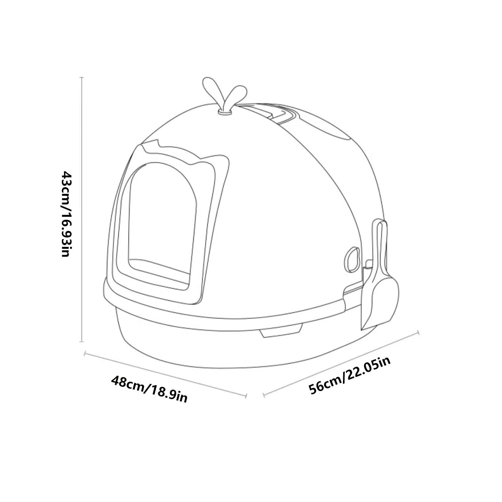 Exclusivo para Gatos y Perros Caja de Arena for Gatos con Tapa, Bandeja for pequeños y medianos Entrada Superior Cubierta, Orinal antisalpicaduras Pala, fácil Montar para Interiores(Orange)