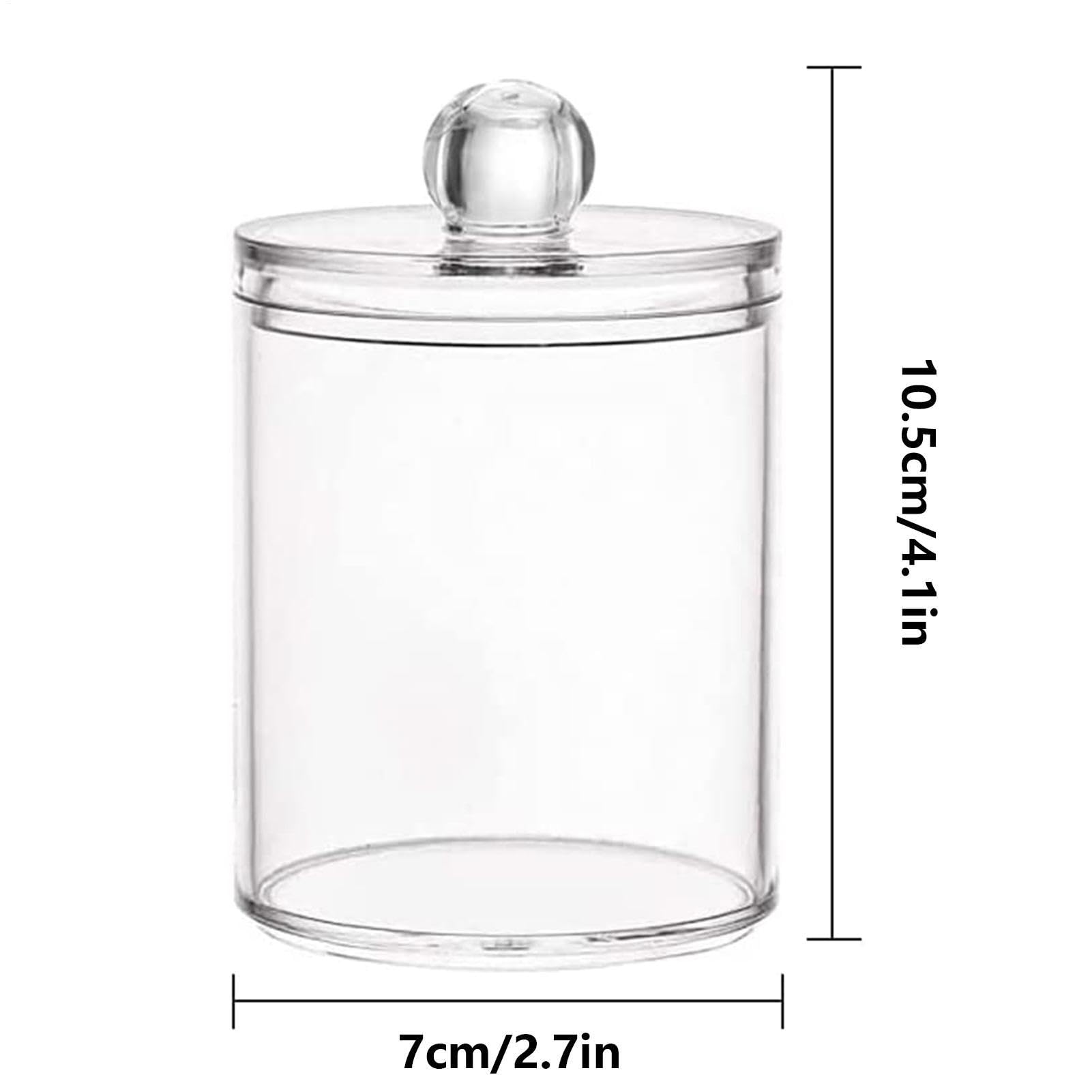 2 Piezas Dispensador Discos De Algodon, Organizador De Bolas De Algodón Y Bastoncillos Con Tapa, Recipiente De Almohadilla De Bola Transparente Para Sala De Estar, Dormitorio, Baño