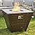 PaPaJet 32" Propane Fire Pit Table, 50,000 BTU Square Gas Firepit Table with Lid and Lava Rock, Great for Outdoor Garden Backyard Patio, Brown