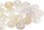 1 boîte 30Pcs Perles en pierre de grand trou 10mm Gemme Rondelle Perle en vrac indien Agate cristal plat rond naturel en pierre Perles d'espacement pour perles Bracelets Bijoux faisant colliers Accessoires de cheveux