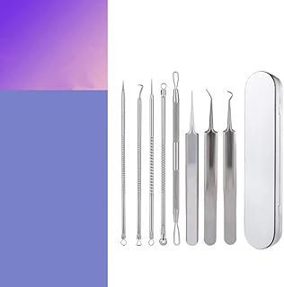 iDocare pimple popping kit, Blackhead Remover Comedone Extractor，8 piece for facial blackhead remover tools nose acne blemishes white head blemish fat particles, stainless steel pimple popping kit，Pimple Extractor Kit care kit，Blackhead Extractor Tool，Pore Cleaner,pimple popper