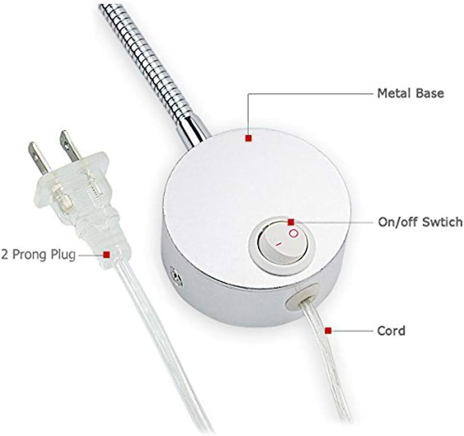 Wall Mounted Reading Light,Plug in Wall Light Wall Mount Lamp,Wall Reading Light Flexible Light Wall Light Adjustable Angle(5W, Warm White)