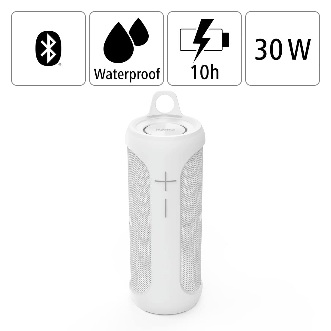 Hama 2in1 Bluetooth-Lautsprecher-Set Twin 3.0 wasserdicht 30W (teilbares Speaker-Set kabellos, 2 tragbare Bluetooth-Boxen, schwimmende Musikbox wasserfest IP67, 10h Akku, True Wireless Stereo) weiß
