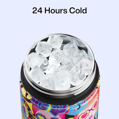 Image of ENCOOL Insulated Water Bottle with Straw Stainless Steel Water Bottle, Leak-Proof, BPA-Free, Double Wall Vacuum Keeps Cold for 24 Hours for Sports, Travel, School (26 oz, Cyan Girl)