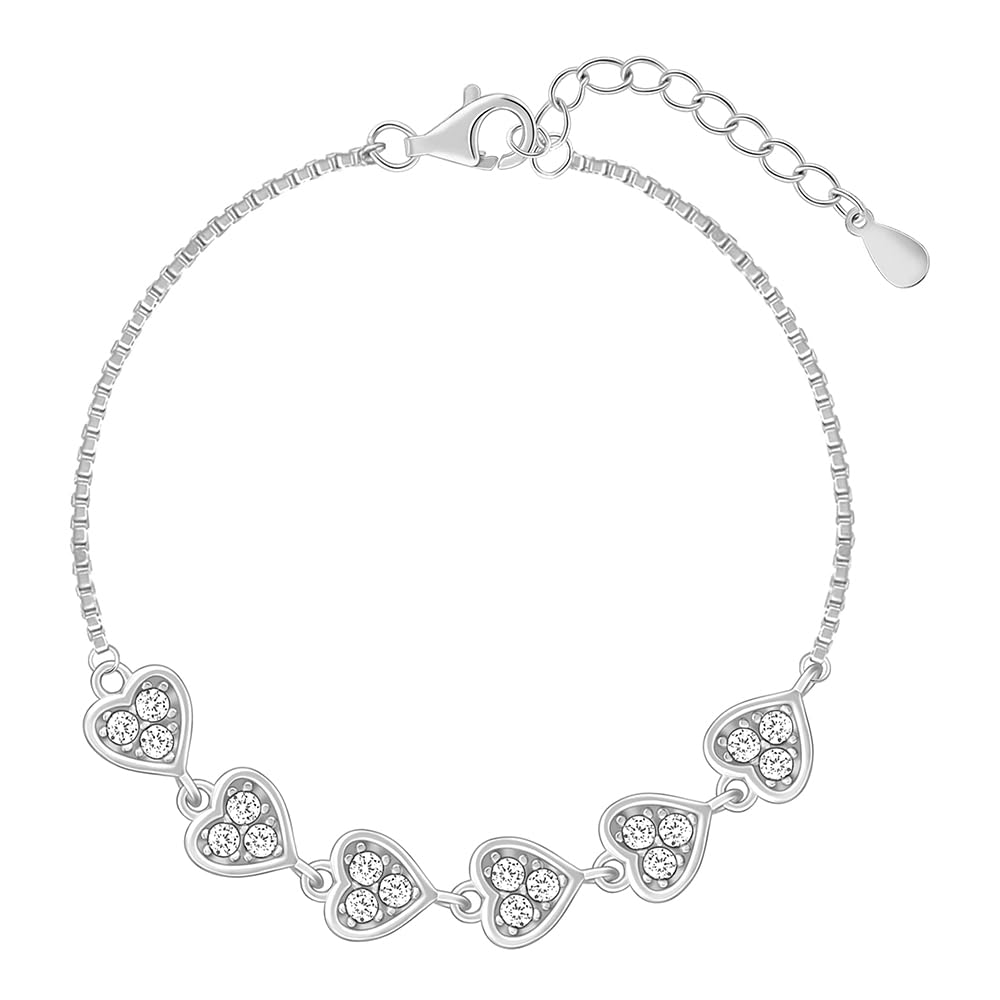 GIVA 925 Silver Zircon Heart String Bracelet, Adjustable | Gifts for Girlfriend, Gifts for Women & Girls| With Certificate of Authenticity and 925 Stamp | 6 Month Warranty* (B08QCX44ZM) Amazon Price History, Amazon Price Tracker