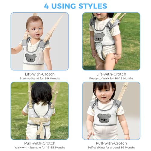 Image of SNOWIE SOFT Toddler Walking Harness Walk Learning Support for Age 7-24 Month, Breathable Mesh Baby Walker with Adjustable Shoulder Straps, Padded Grip Handle, and Open Crotch Design