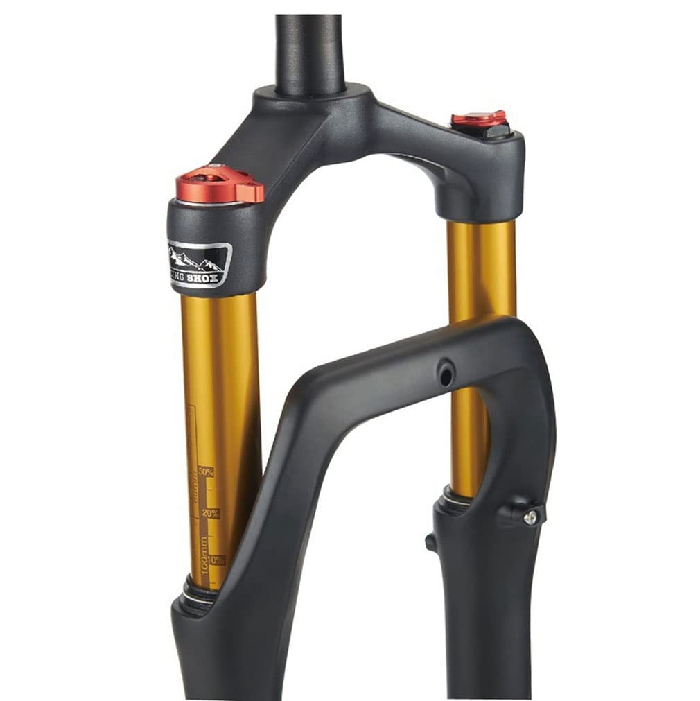 Horquilla Fat Bike de 26x4,0 Pulgadas Horquilla de suspensión para Bicicleta de montaña Recorrido 120 mm MTB Horquilla neumática Buje espaciado 135 mm 28,6 mm Amortiguación con Bloqueo de Corona Rec