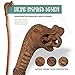 Norse Tradesman Solid Willow Wood Viking Cane - Rustic Dragon's Head Walking Staff