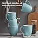 DOWAN Ceramic Coffee Mugs, 17 oz Coffee Cups for Women Men, Coffee Mug Set of 6 for Latte, Hot Tea, Cappuccino, Mocha, Cocoa, Turquoise