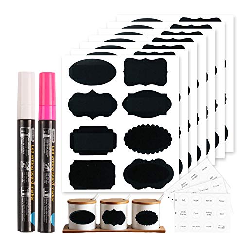 Chalkboard Labels Set, Tebik 289 Pack Large Medium and Small Chalkboard Stickers, Chalk Markers & Spice Labels Reusable for Home Office School Bars Shops Pantry Storage Jars Glass Bottles Crafts