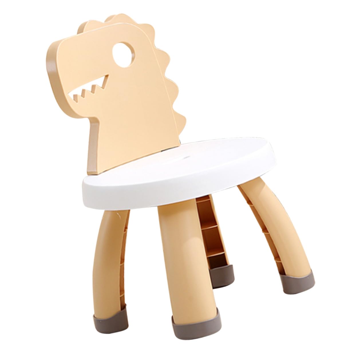 Chaise dinosaure jaune pour enfant Gadpiparty avec dossier et piètement stable anti-dérapant