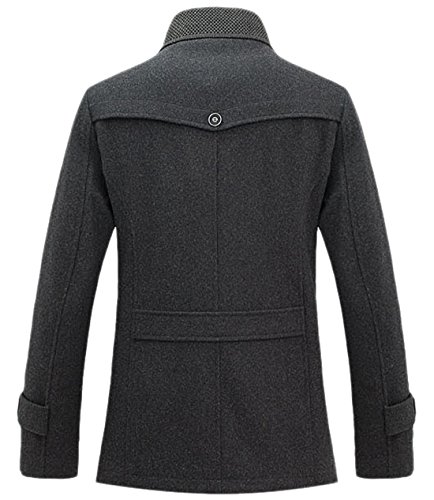 Image of chouyatou Men's Winter Stylish Wool Blend Single Breasted Military Peacoat