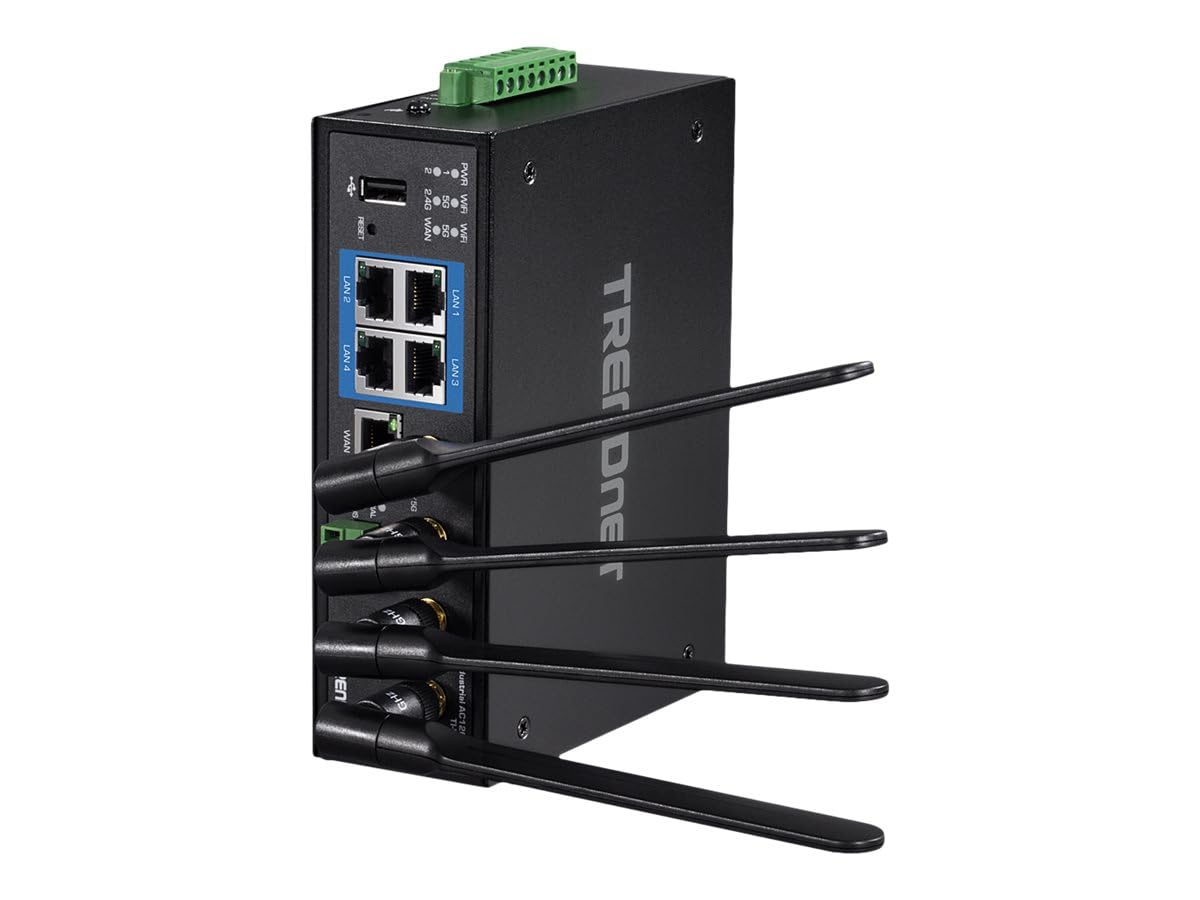 TRENDnet, TI-W100, Routeur Gigabit sans Fil Double Bande Industriel AC1200, Noir