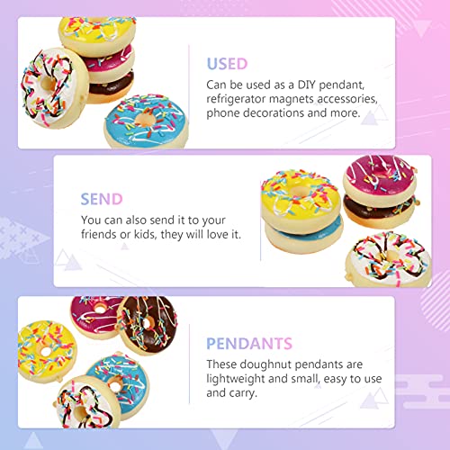 NUOBESTY 5Pcs Doce Donut Imãs de Geladeira PU 3D Simulação Comida Imas de Geladeira Calendário White