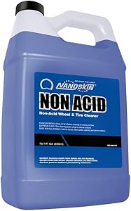 Nanoskin Non Acid Professional Wheel & Tire Cleaner 1 Gallon – Works with Brush | Car Wash Cleaning Spray for Detailing | Removes Brake Dust, Oil, Dirt, Light Corrosion