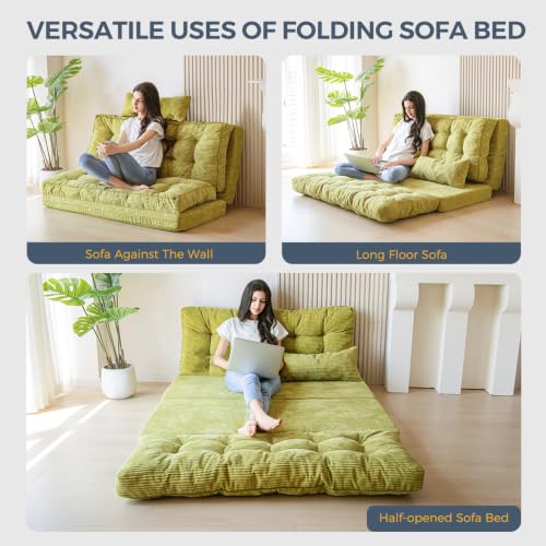 Image of MAXYOYO Folding Sofa Bed, Convertible Chair Couch, Tufted Bean Bag Sofa