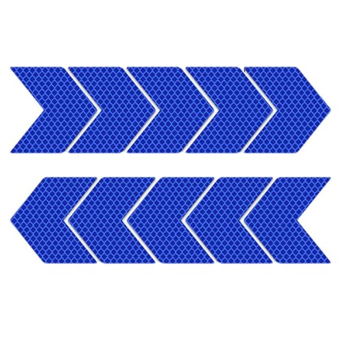 反射ステッカー 10枚セット 自転車 反射テープ 反射シール 矢印の形 反射板 車 安全警告 シール 反射バンド テープ貼付タイプ 夜間 可視 防水 簡単装着 全天候型反射ステッカー