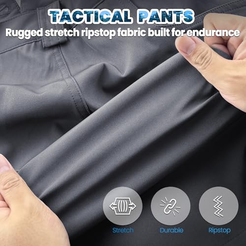 Men's Tactical Hiking Pants - Water-Resistant Cargo Work Pants, Military-Grade Construction & Outdoor Pants for Men 6