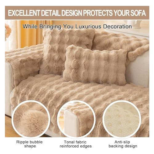 Housse de canapé lavable animaux domestiques beige 90x180