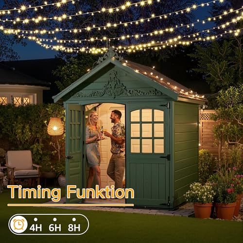 Ollny Lichterkette außen 100M 1000 LED, Lichterkette mit Fernbedienung 8 Modi Timer, IP44 wasserdicht Lichterkette outdoor für Party Hochzeit Ostern Garten Balkon(warmweiß)