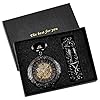 Tiong Black Transparent Cover Design Mechanical Pocket Watch, Men's FOB Chain Roman Digital Steampunk Mechanical Pocket Watches for Men-Black #1