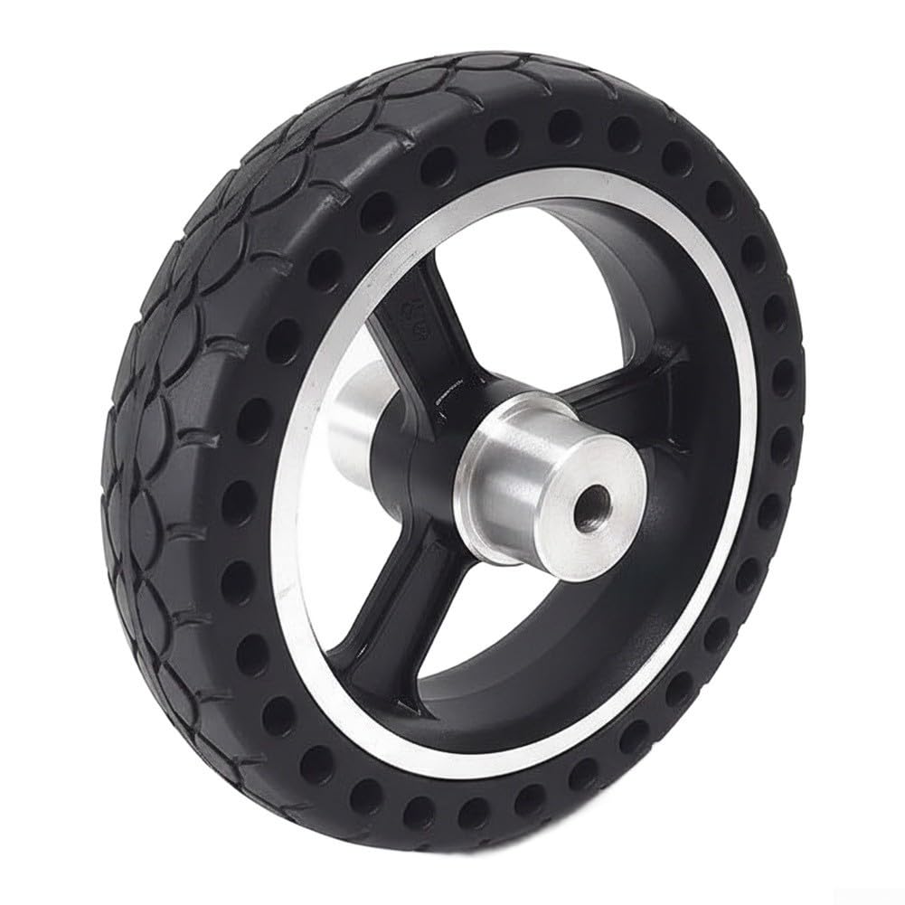 Ruota solida da 14,5 cm con bordo in lega di alluminio per sistema di guida per veicoli robotici e logistici, finitura nera, battistrada 145 x 45 mm (8 mm)