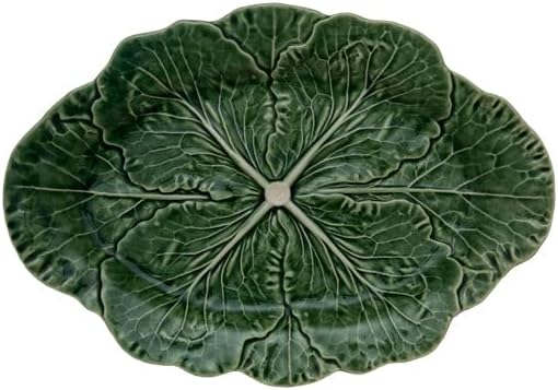 Bordallo Pinheiro Cabbage Oval Platter 15" Green, Set of 2