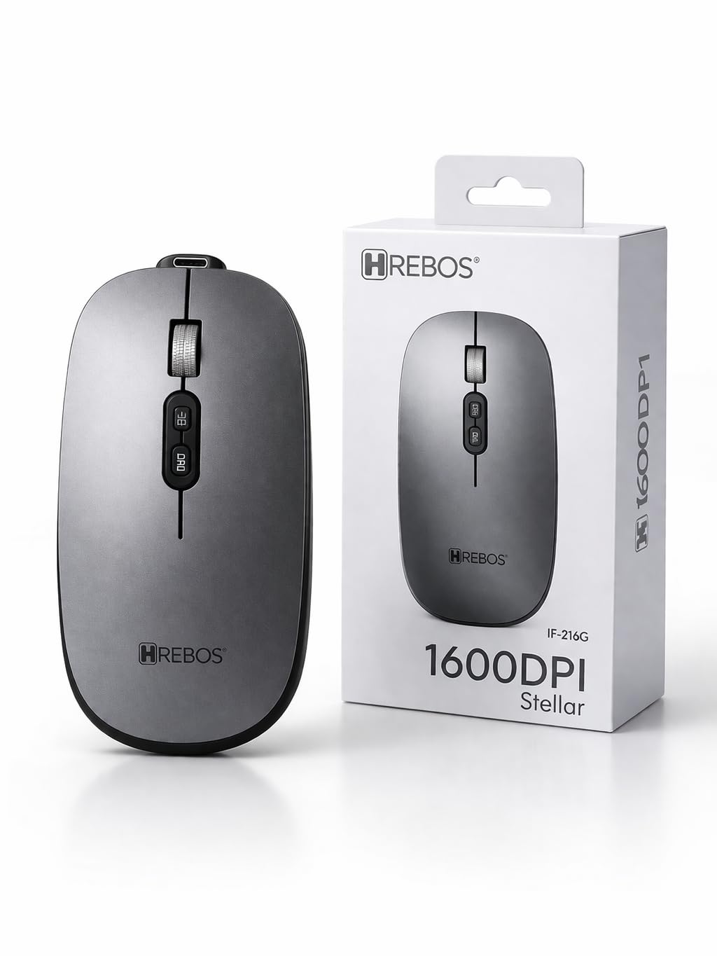 Mouse Sem Fio Bluetooth, Recarregável, Ergonômico, Ultra Fino Bluetooth USB-C DPI Ajustável 1600 Compacto, Silencioso para Notebook, PC, Mac, Trabalho, Escritório, Profissional