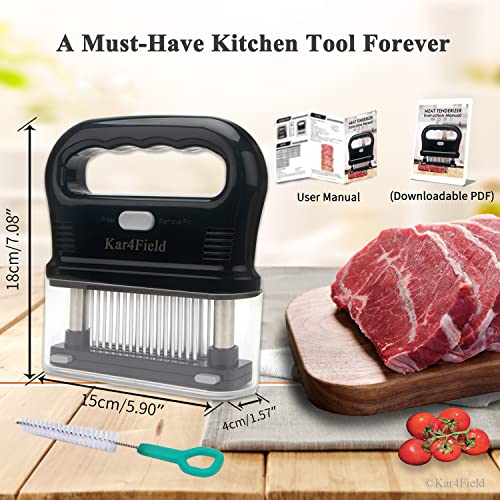 Kar4Field Meat Tenderizer, Stainless Steel 48-Blade Meat Needle Tenderizer Kitchen Tool For Steak, Chicken Breast, Pork Chops, Beef Brisket, Detachable For Easy Cleaning #TOP5