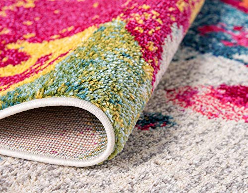 Image of Unique Loom Estrella Collection Colorful Abstract Multi Area Rug (5' 0 x 8' 0)