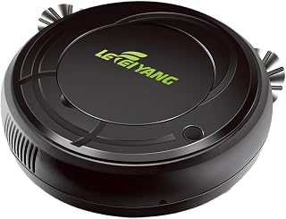 Robot aspirador con mopa de barrido y capacidad de aspiradora, diseño compacto de 6,5 cm, cobertura de suelo de 360 grados, tiempo de funcionamiento de 90 minutos (negro)