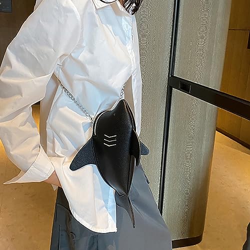 PU Cute Funny 3D Shark Shoulder Crossbody Bag, Creative Cartoon Chain Phone Bag, Animal Style Dolphin Wallet Purse For Women3