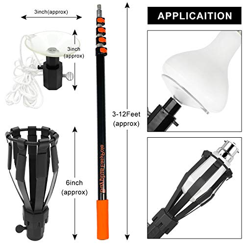 image for Buyplus 12FT Light Bulb Pole Changer for High Ceilings, Bulb Changing 